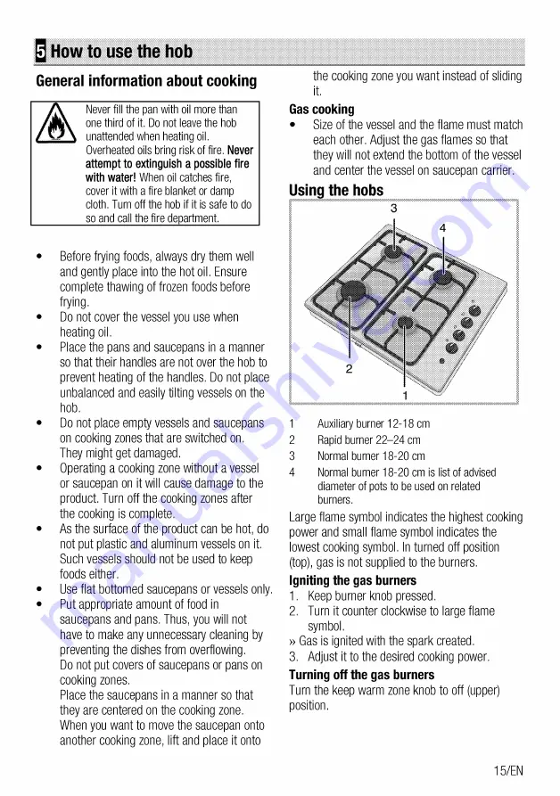 Beko HIGZ 64120 SB User Manual Download Page 15