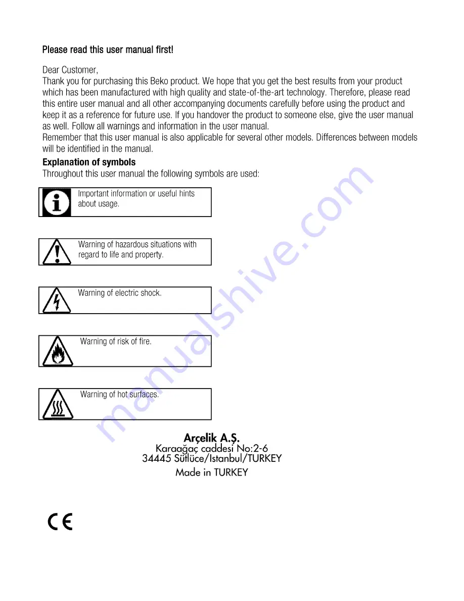 Beko HII 64400 AT User Manual Download Page 2