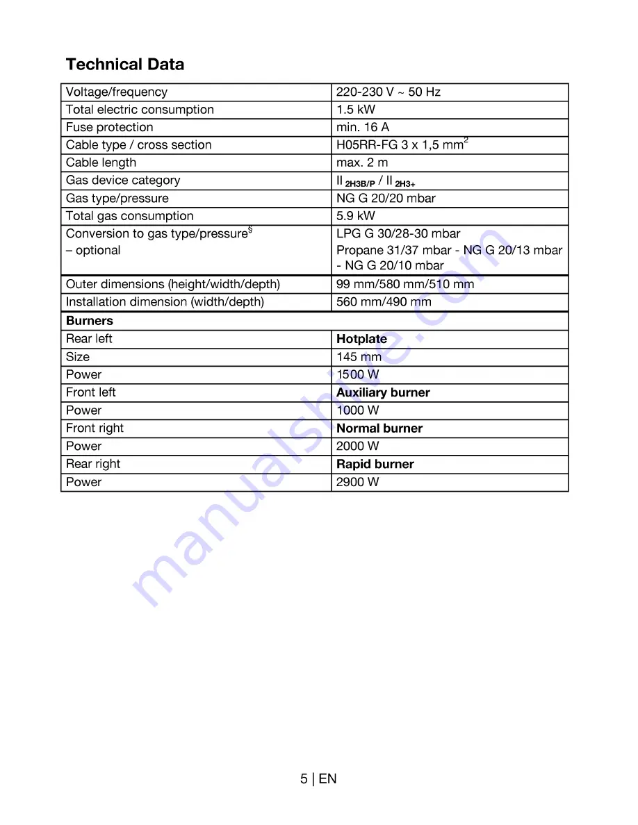 Beko HIM 64220/S Manual Download Page 5