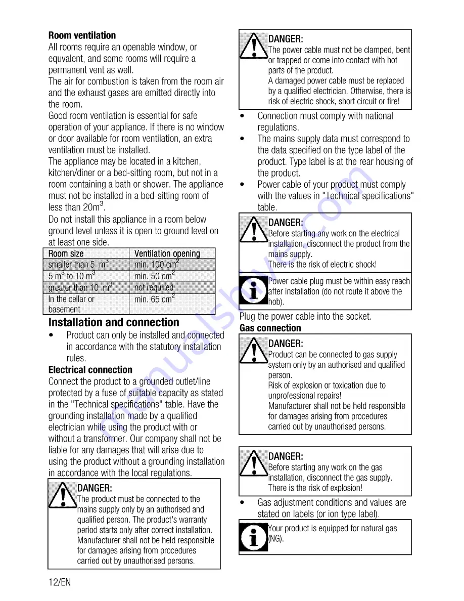 Beko HISG 64222 S User Manual Download Page 12