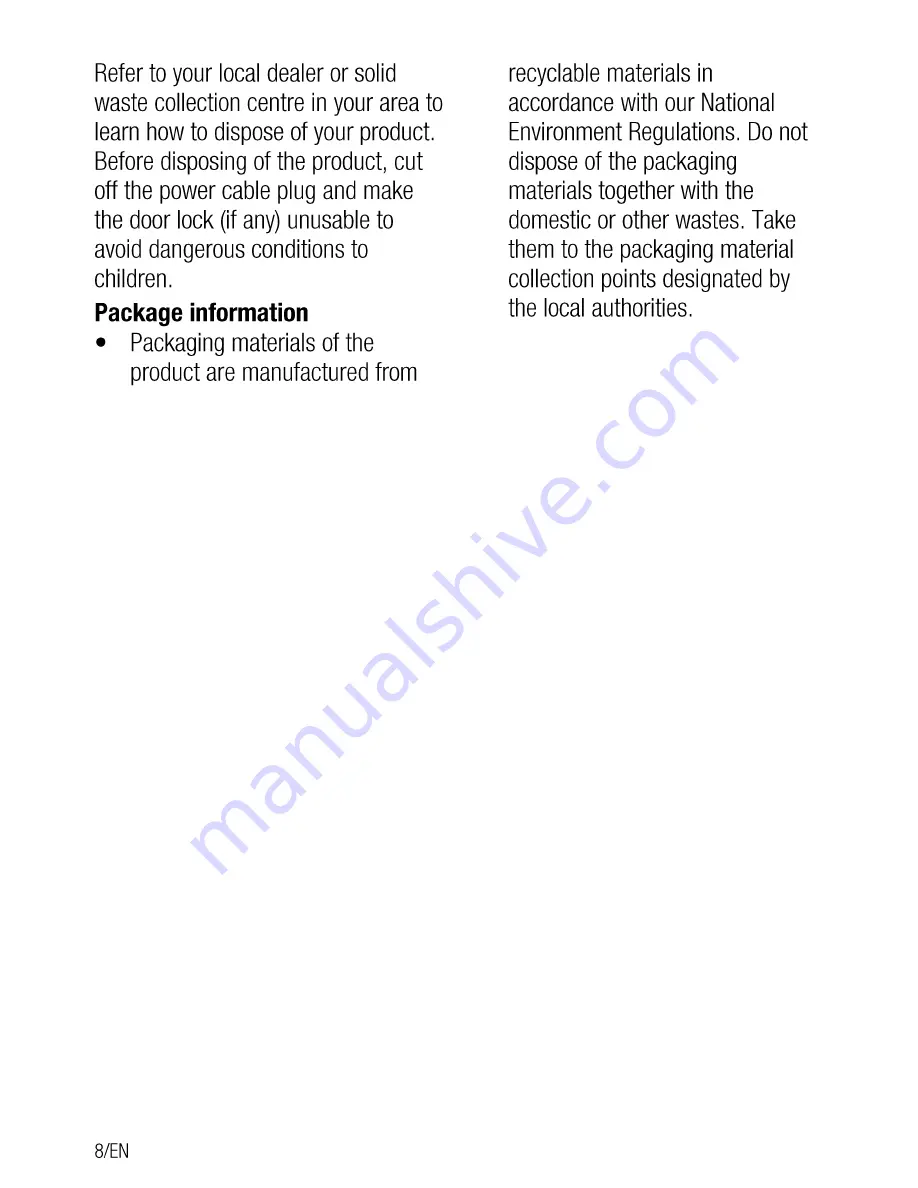 Beko HISM 64120 S User Manual Download Page 8