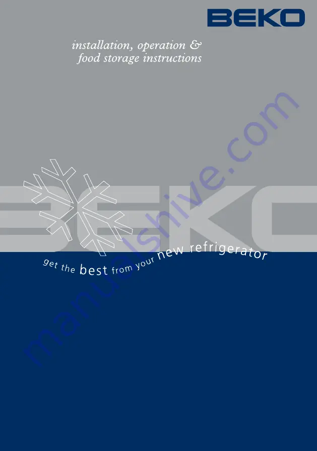 Beko LXD 6155 S Installation, Operation & Food Storage Instructions Download Page 1