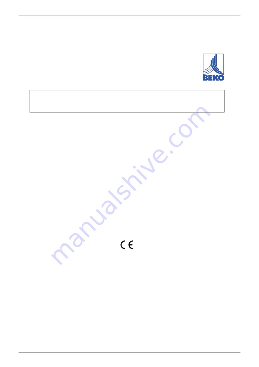 Beko METPOINT BDL compact Installation And Operating Manual Download Page 117