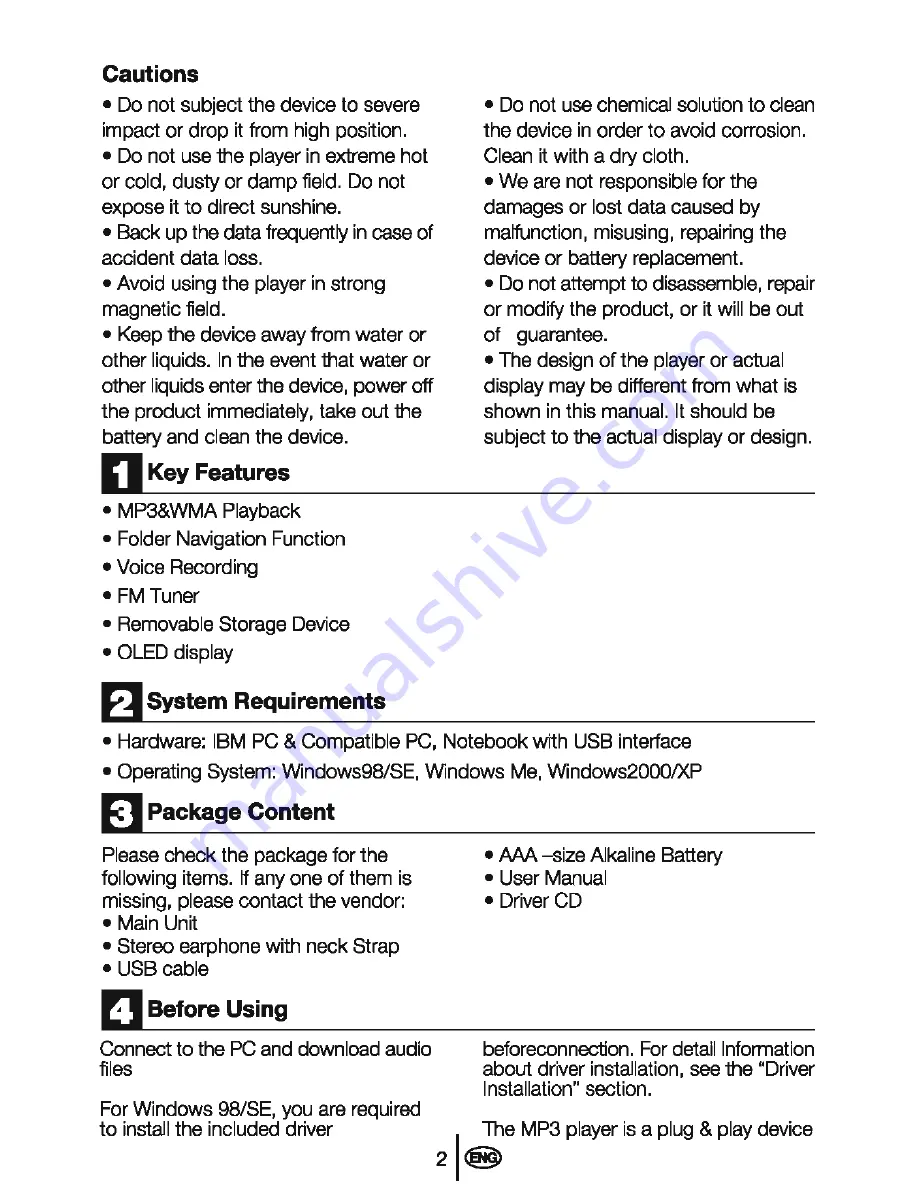 Beko MP 300 R User Manual Download Page 4