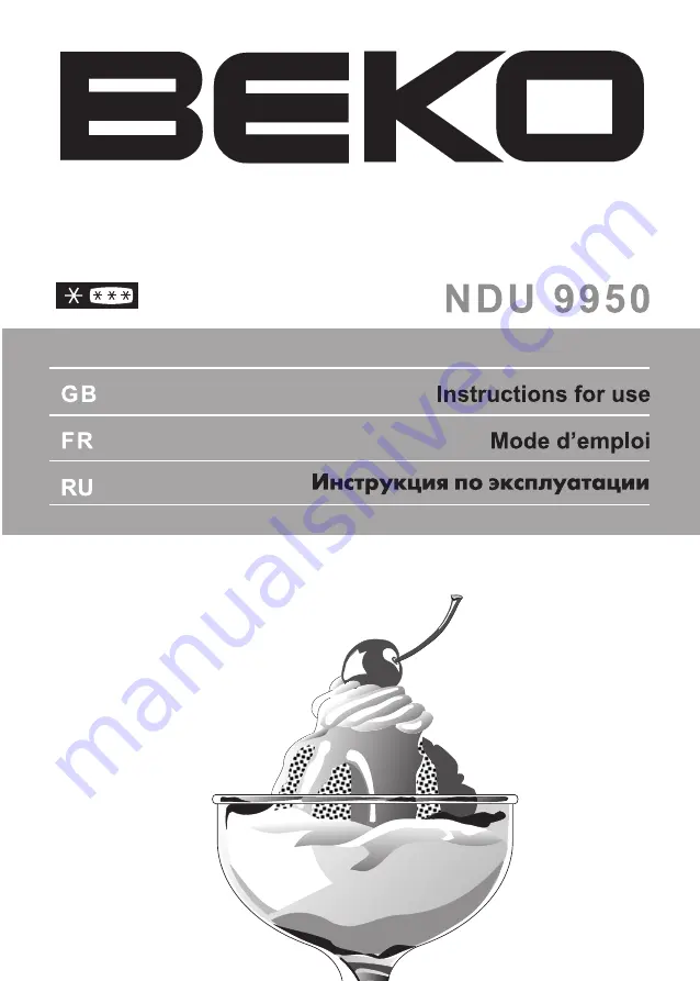 Beko NDU 9950 Instructions For Use Manual Download Page 1