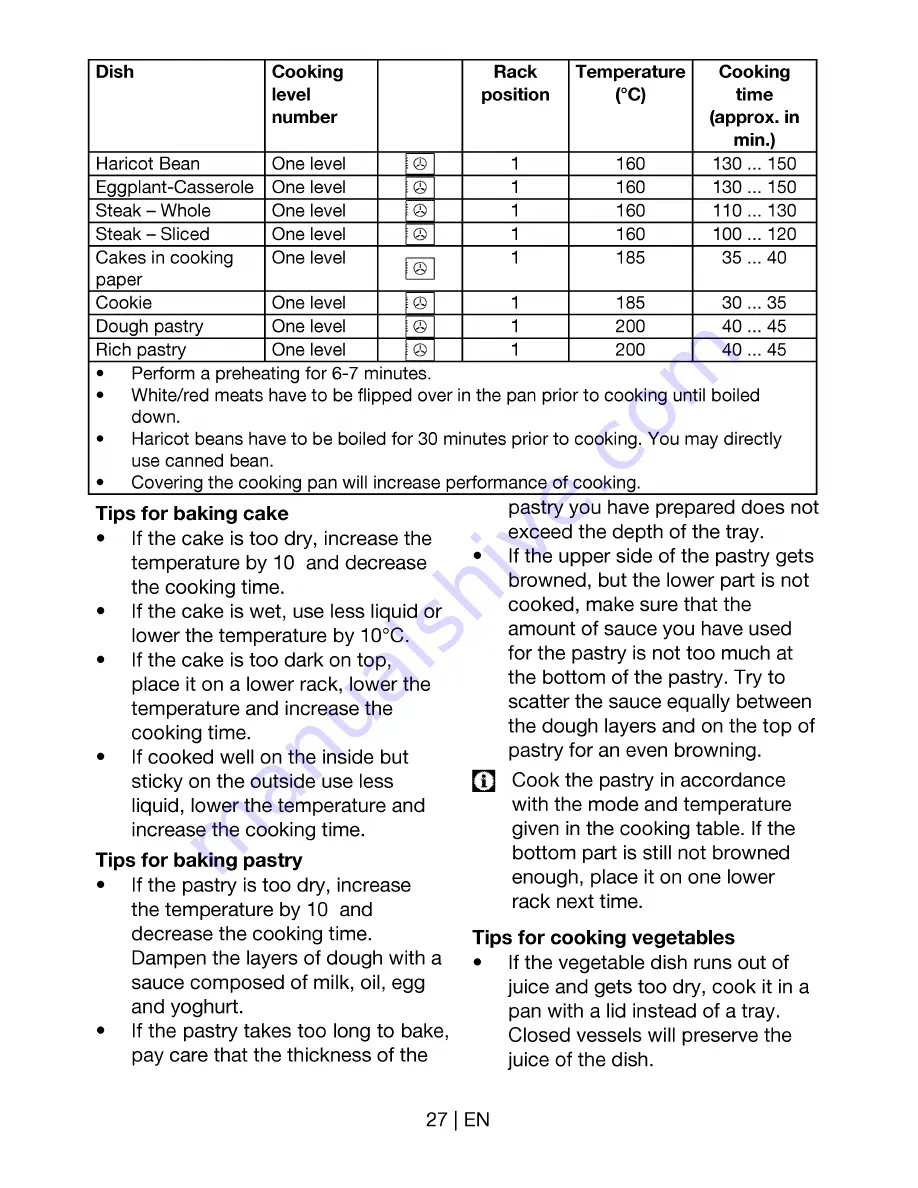 Beko OCM 22300 X User Manual Download Page 27