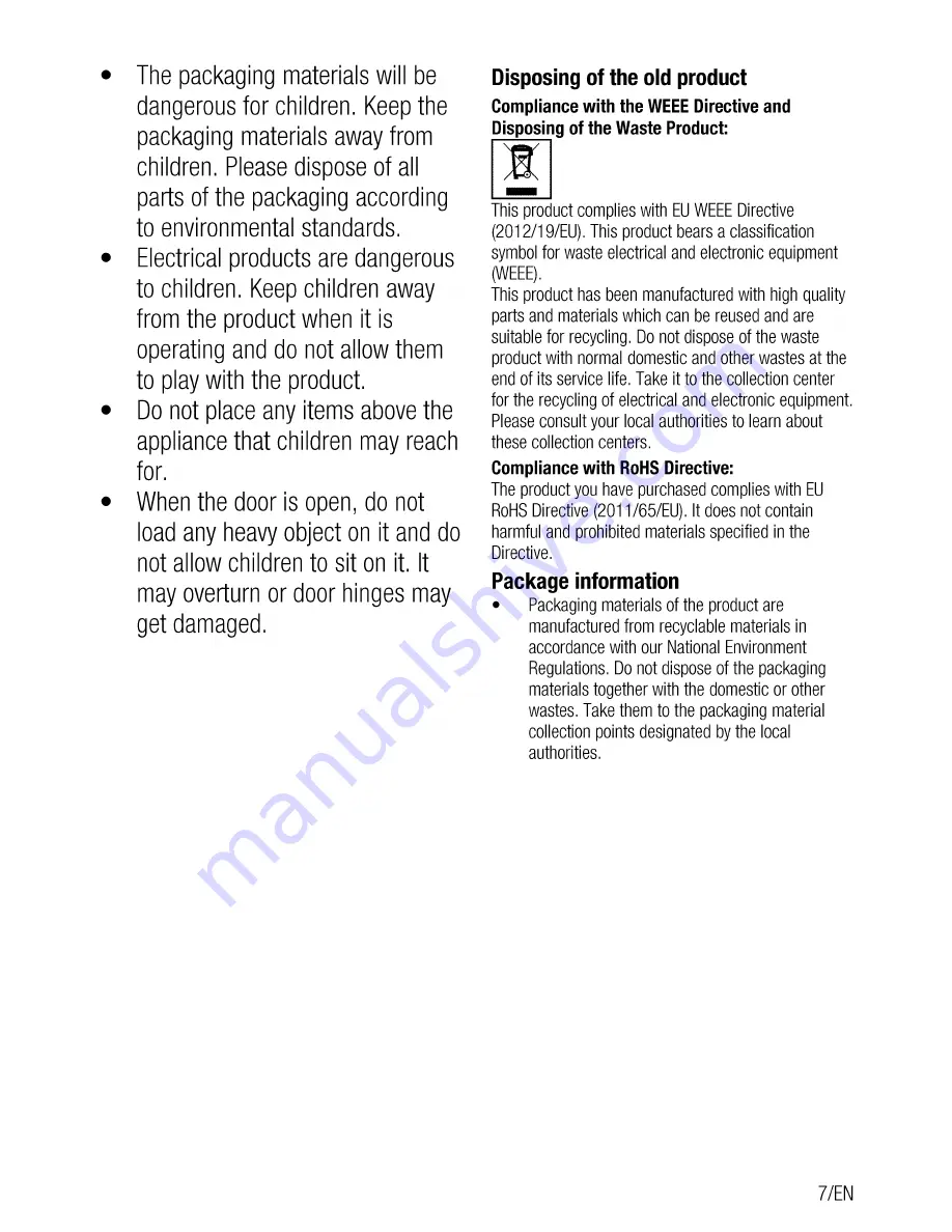 Beko OIC 21000 User Manual Download Page 7