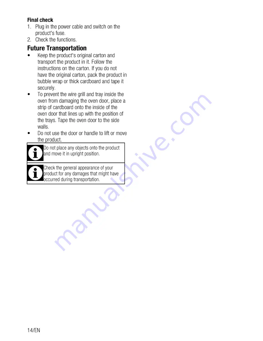 Beko OIc 21001 User Manual Download Page 14