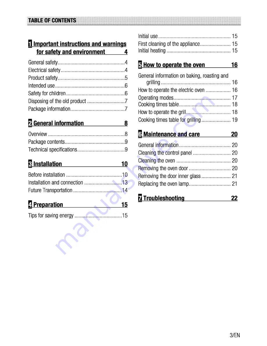 Beko OIC 22000 User Manual Download Page 3