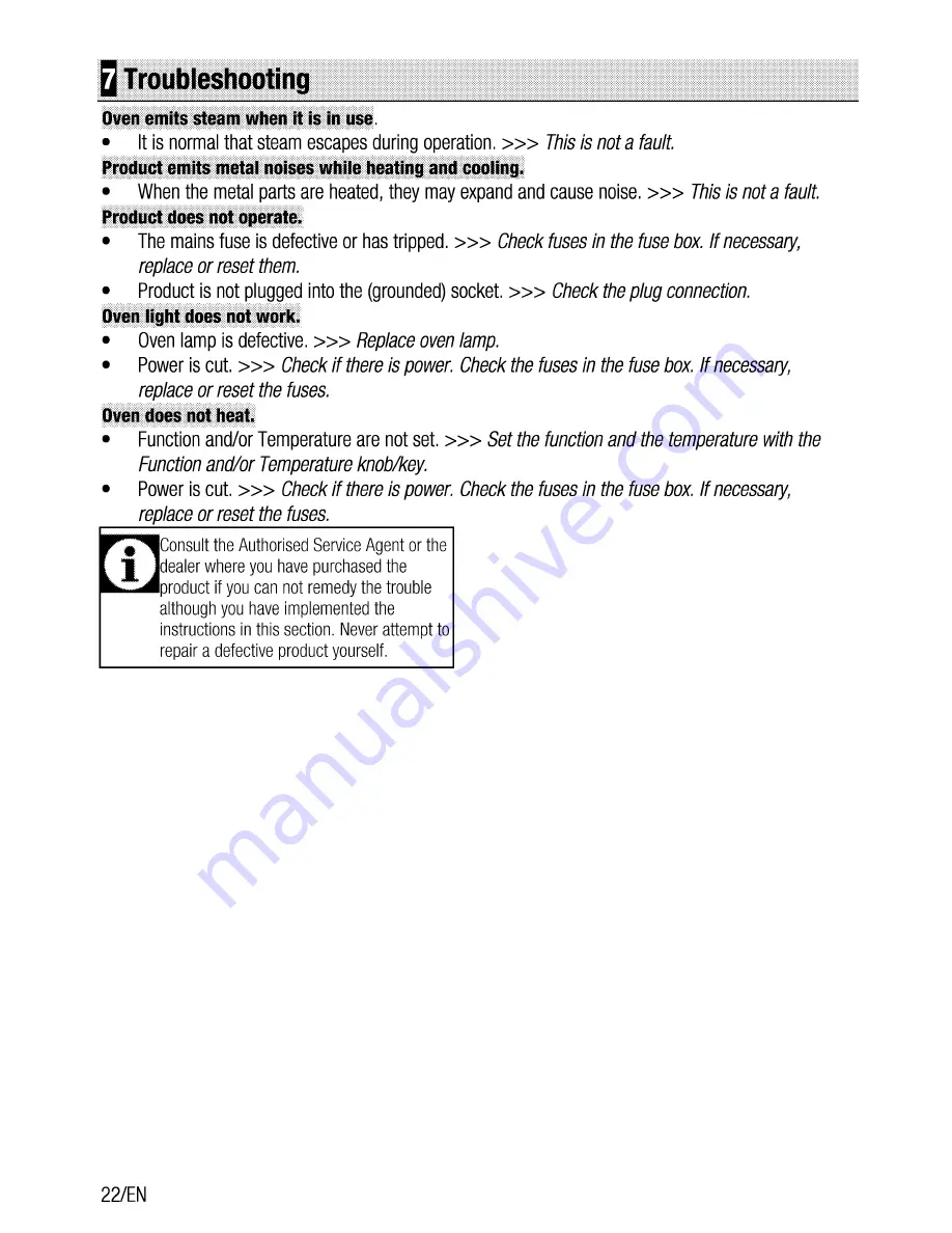 Beko OIC 22000 User Manual Download Page 22