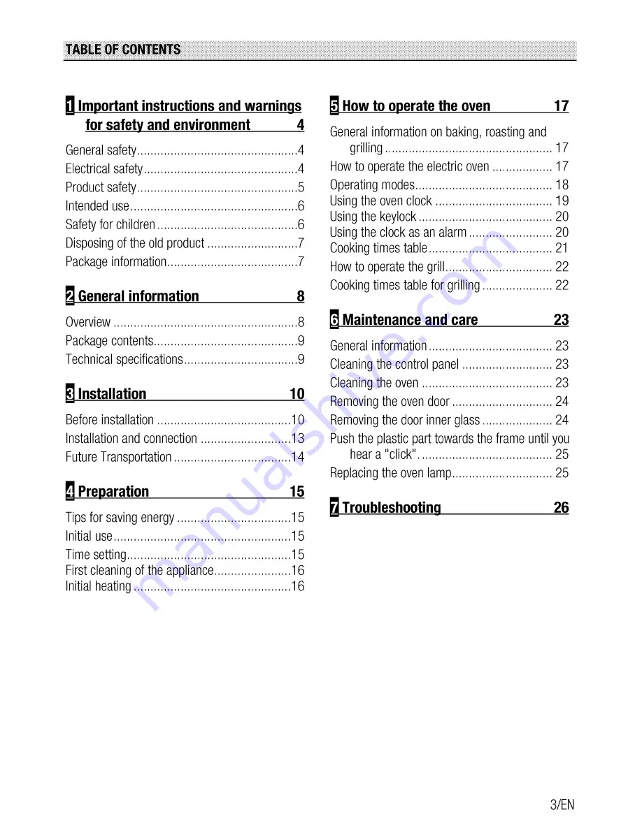 Beko OIE 24300 B User Manual Download Page 3