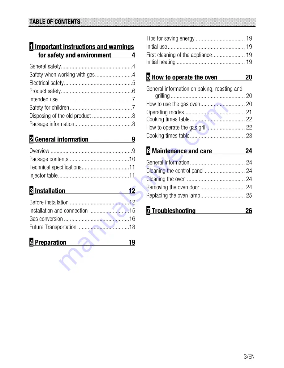 Beko OIG 22100 User Manual Download Page 3