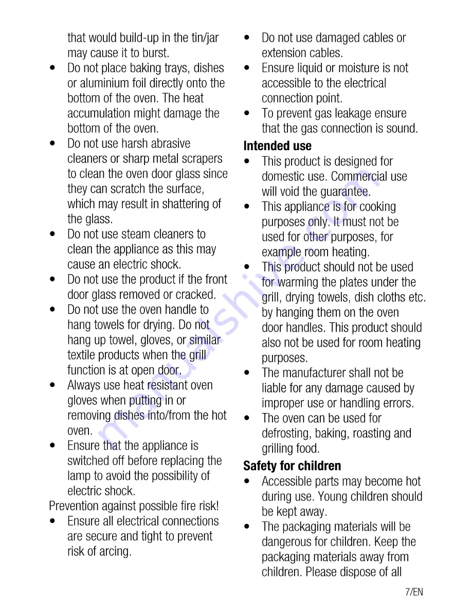 Beko OIG 22100 User Manual Download Page 7