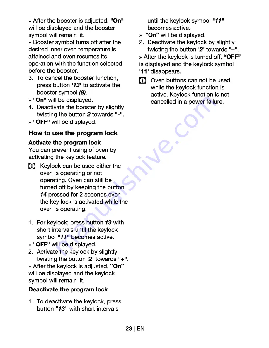 Beko OIM 22501 User Manual Download Page 23