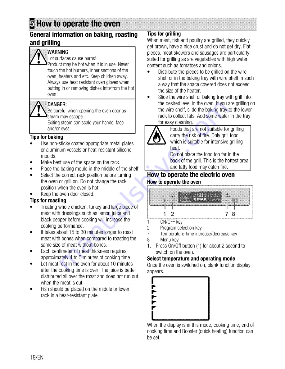 Beko OIM 25601 User Manual Download Page 18