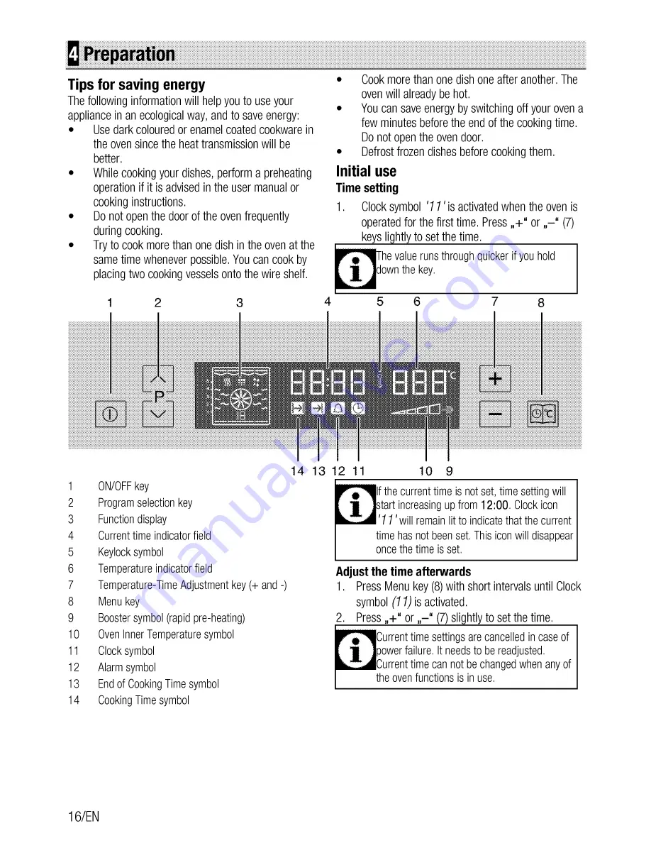 Beko OIM 25602 User Manual Download Page 16