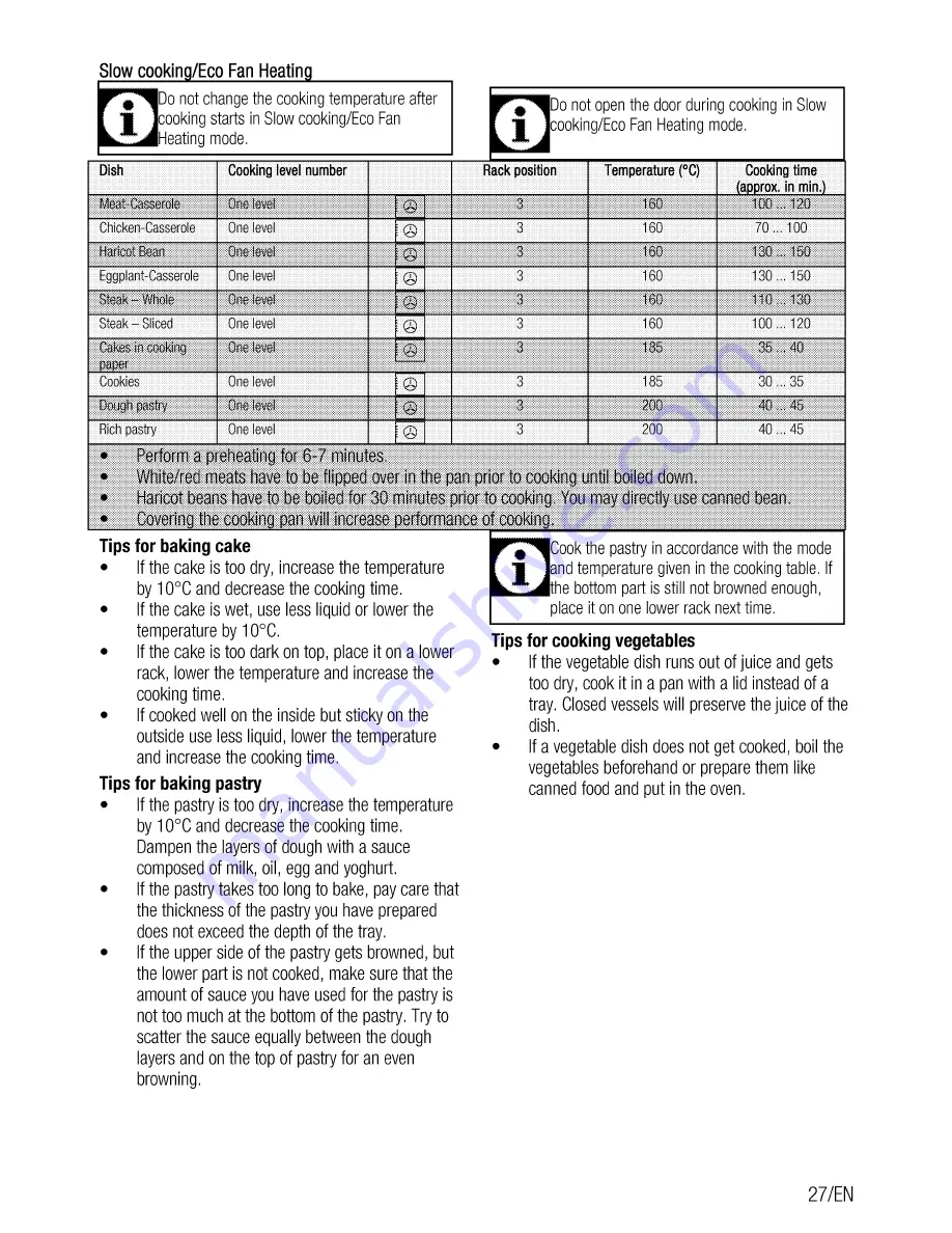 Beko OIM 25602 User Manual Download Page 27