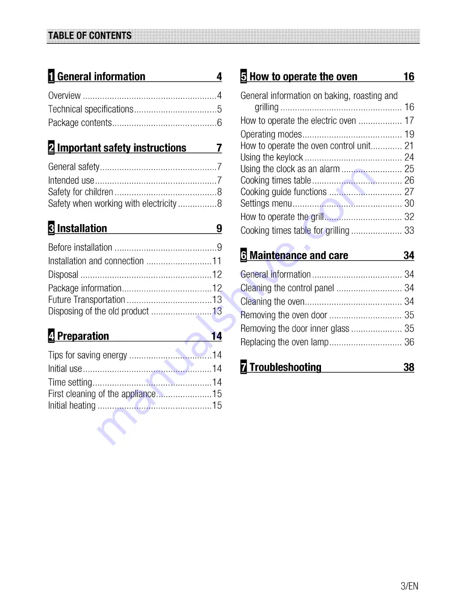 Beko OIM 25901 User Manual Download Page 3