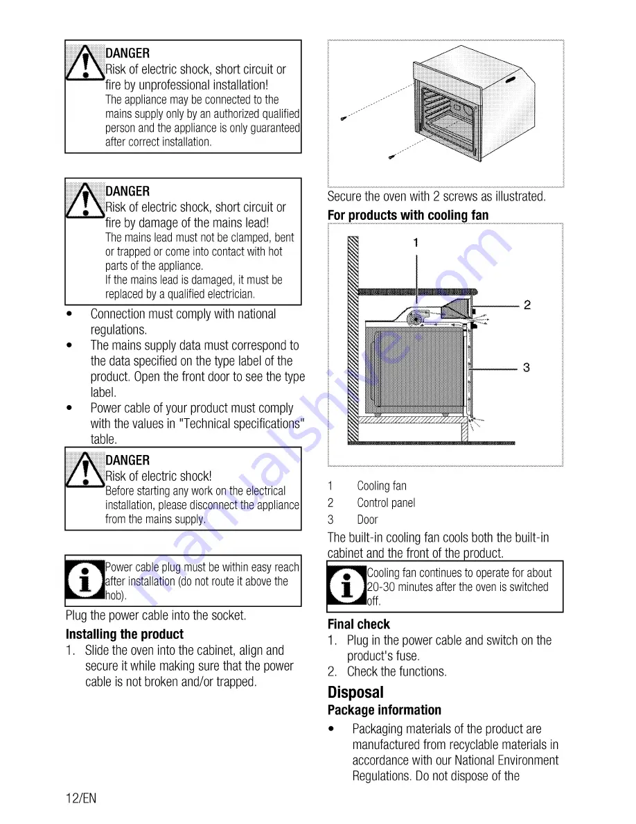 Beko OIM 25901 User Manual Download Page 12