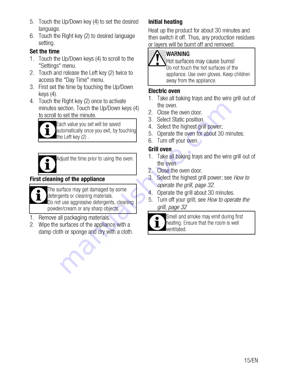 Beko OIM 25901 User Manual Download Page 15