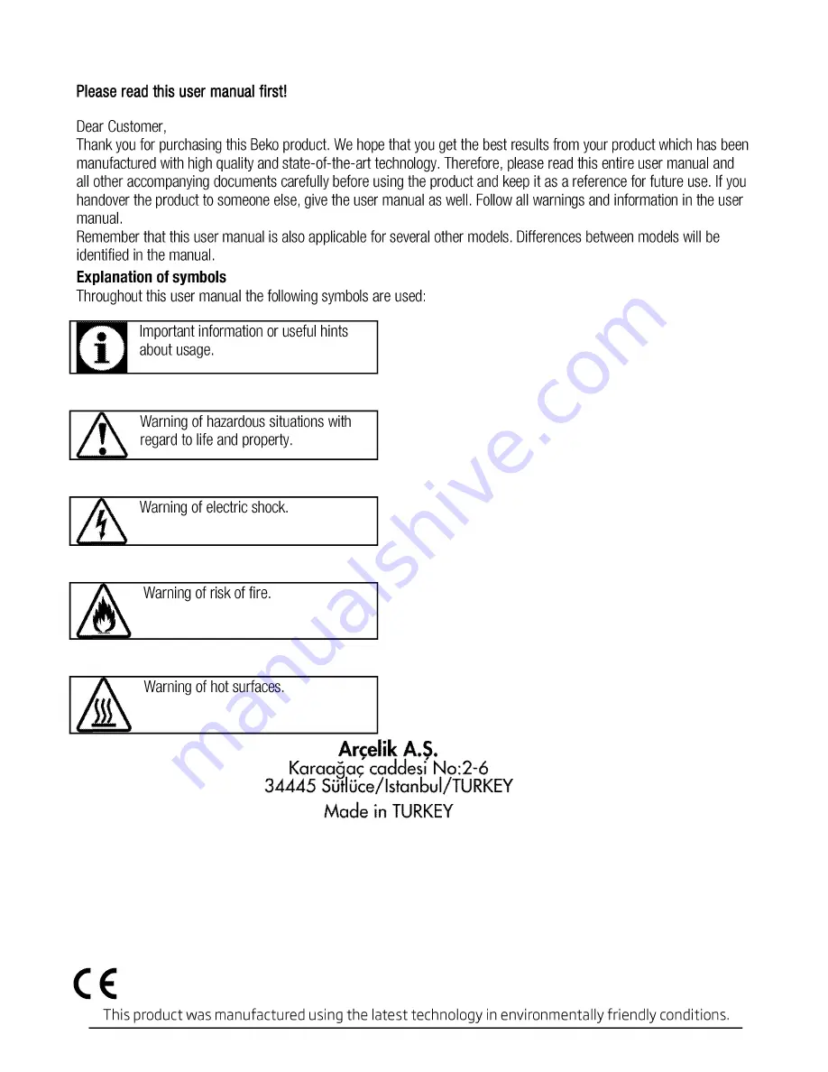 Beko OIM 39701 User Manual Download Page 2