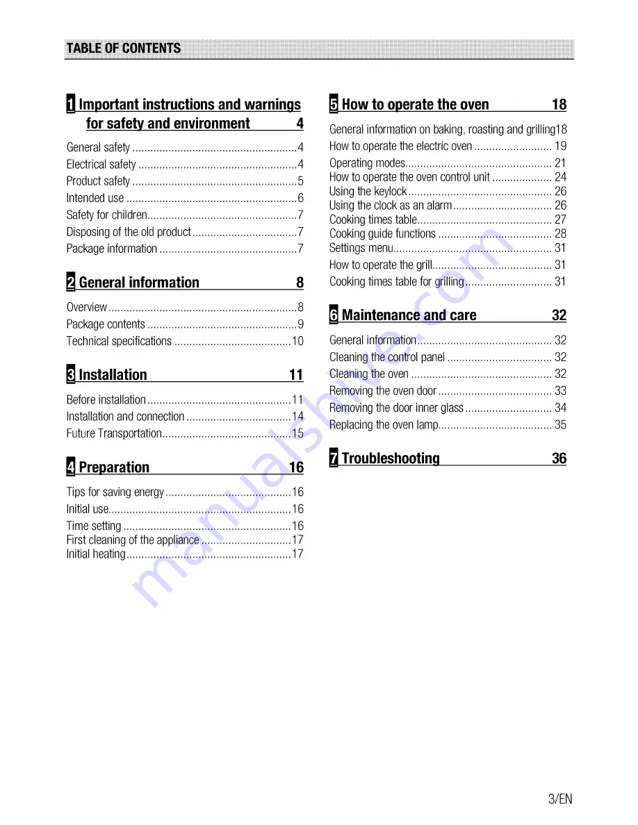 Beko OIM 39701 User Manual Download Page 3