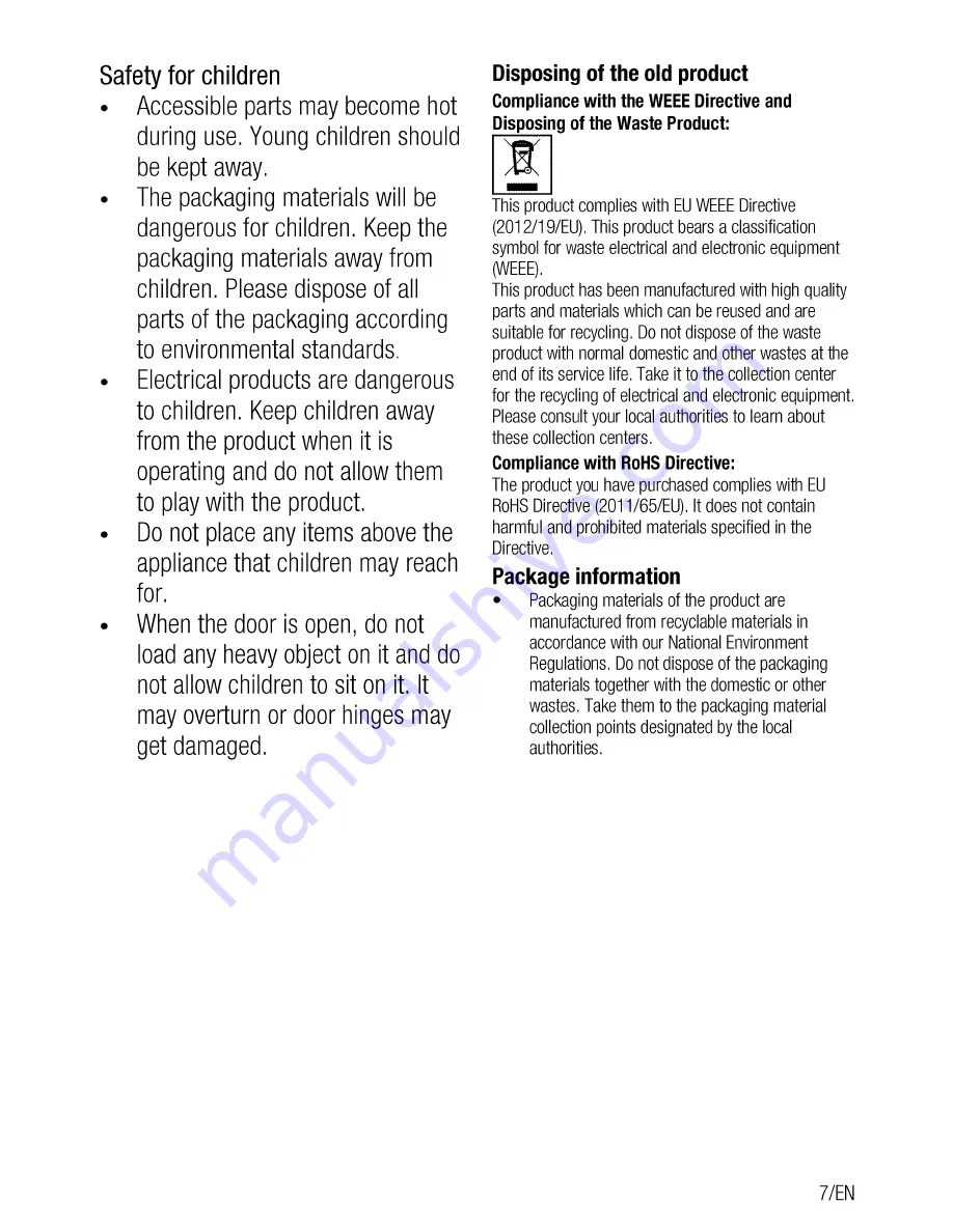 Beko OIM 39701 User Manual Download Page 7