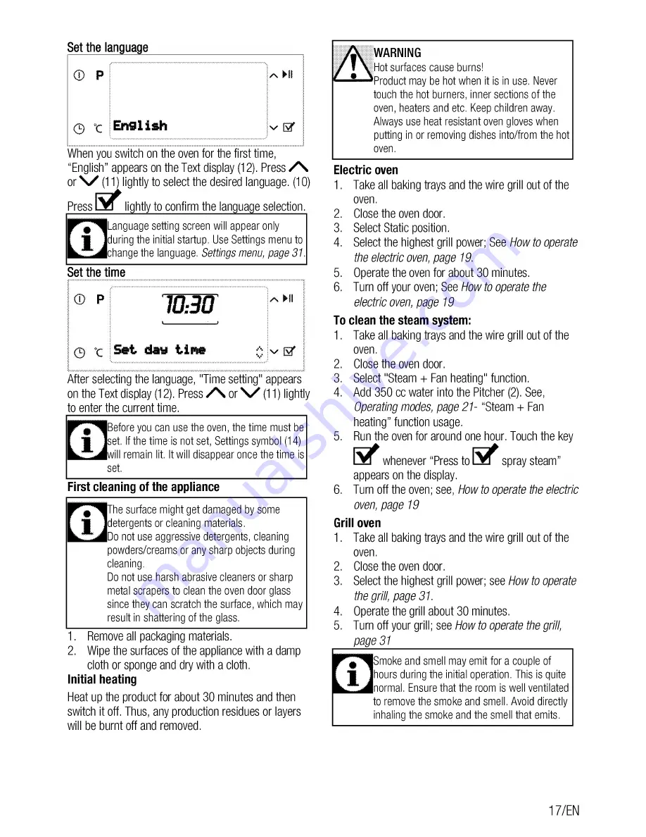 Beko OIM 39701 User Manual Download Page 17