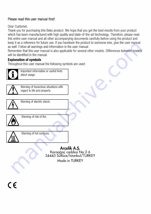 Beko OIM-39702-X User Manual Download Page 2