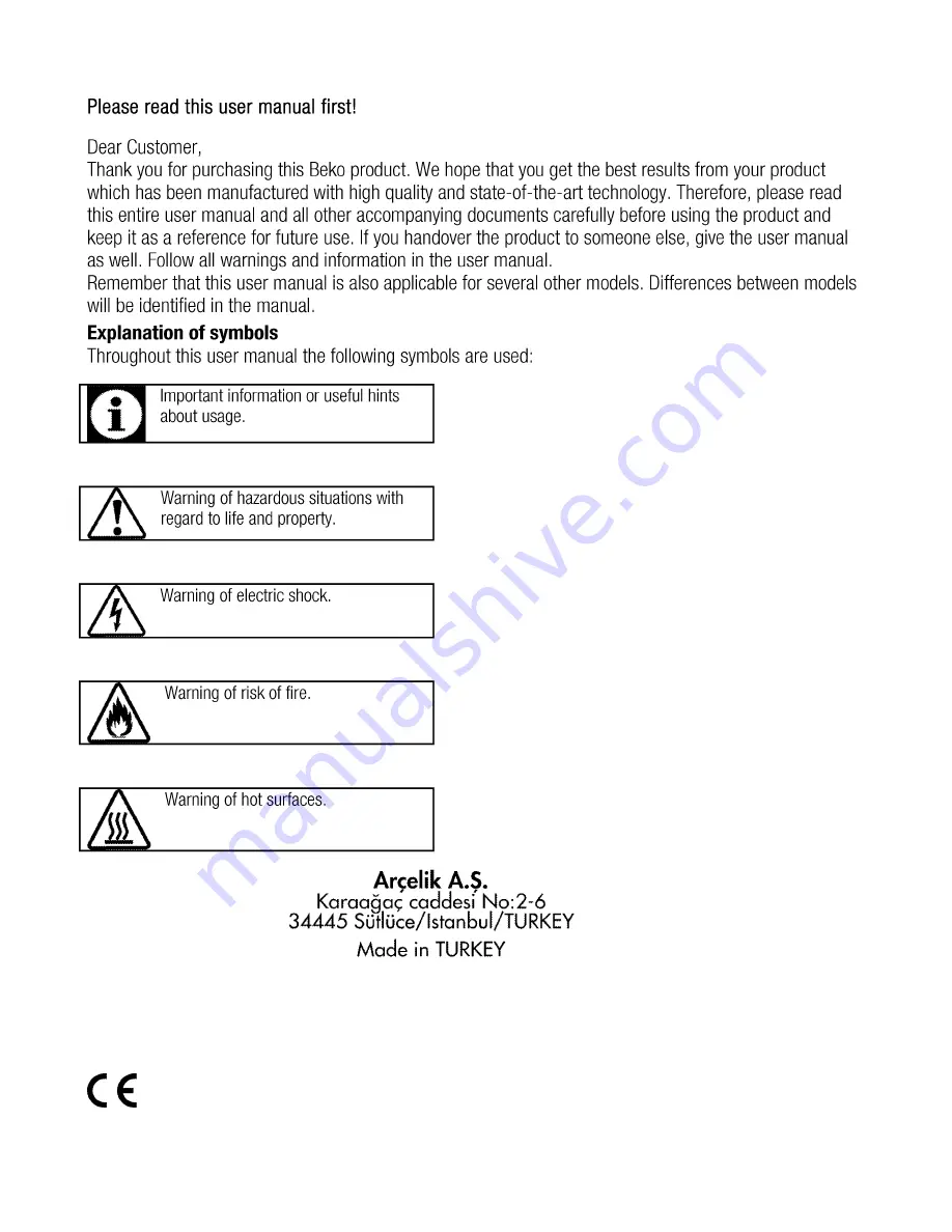 Beko OUC 22010 User Manual Download Page 2