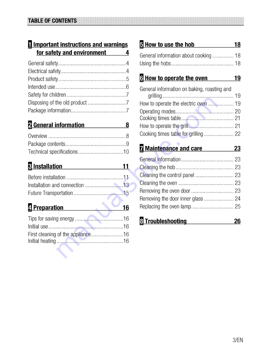 Beko OUC 22010 User Manual Download Page 3