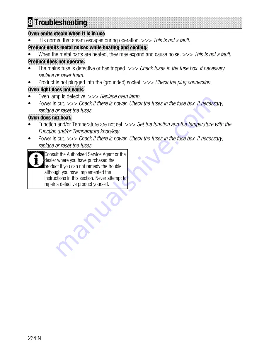 Beko OUC 22010 User Manual Download Page 26