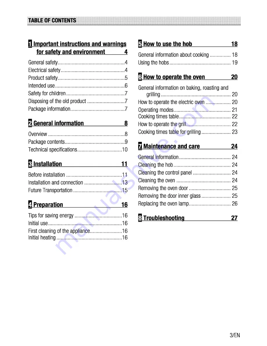 Beko OUE 22020 User Manual Download Page 3