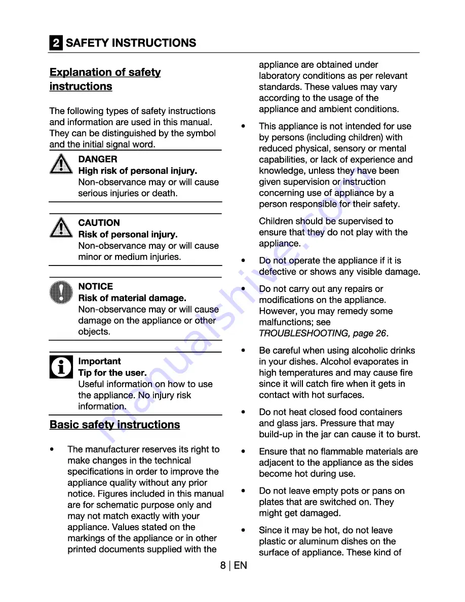 Beko OUE 22021 Manual Download Page 8