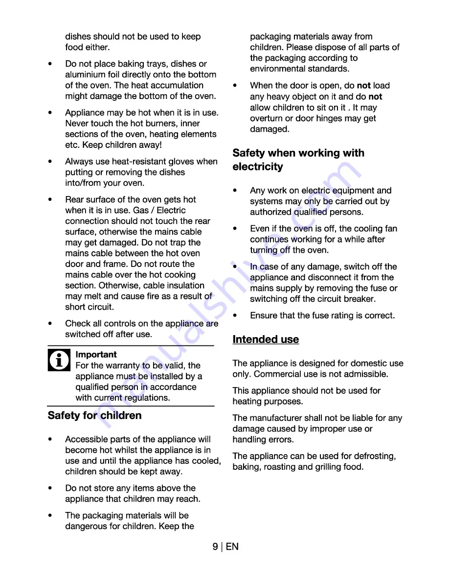 Beko OUE 22021 Manual Download Page 9