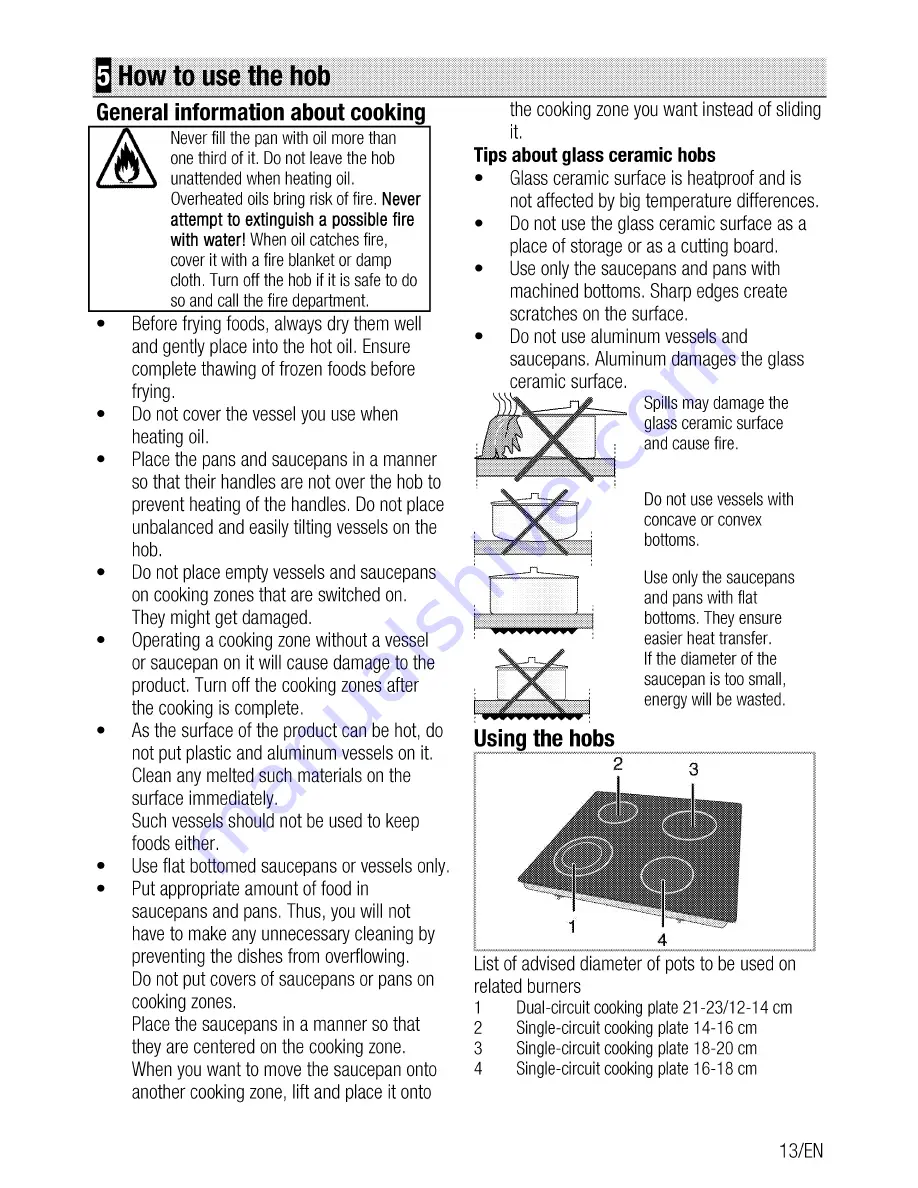 Beko QHC 64402 T User Manual Download Page 13