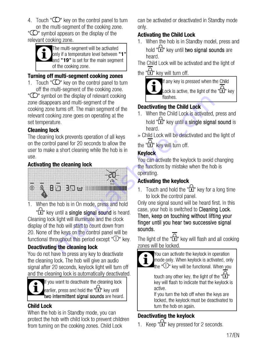 Beko QHC 64402 T User Manual Download Page 17