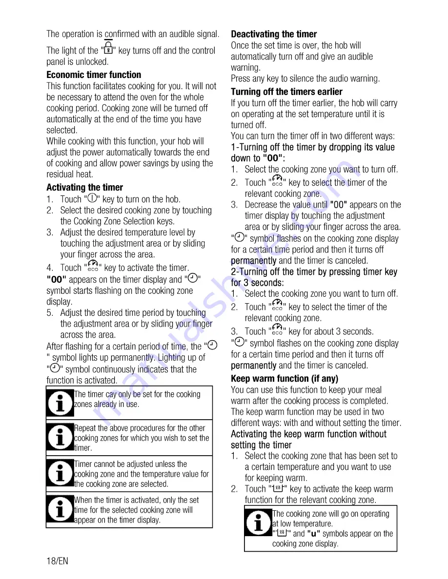 Beko QHC 64402 T User Manual Download Page 18