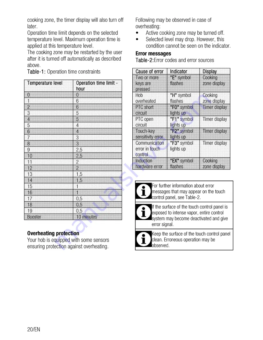 Beko QHC 64402 T User Manual Download Page 20