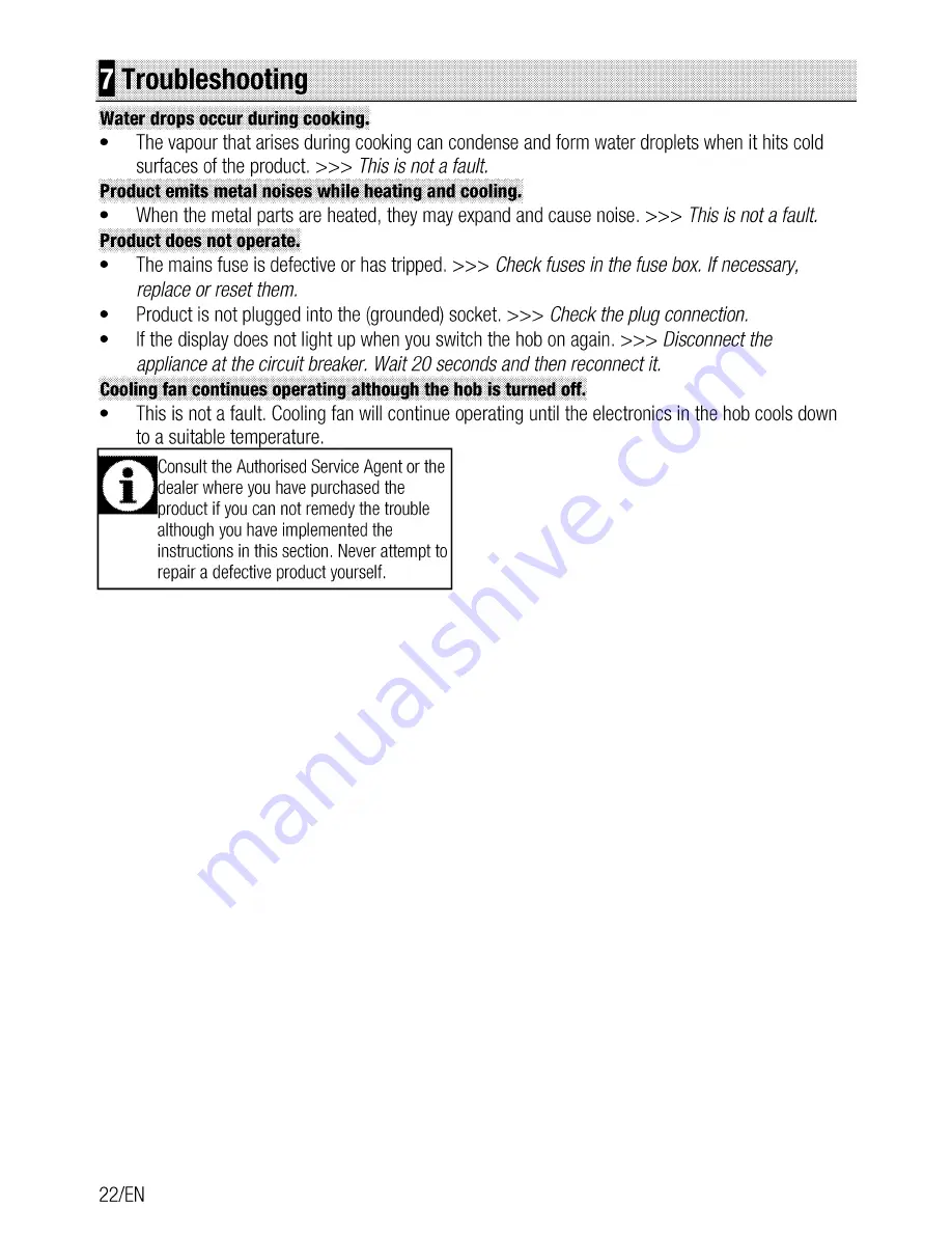 Beko QHC 64402 T User Manual Download Page 22