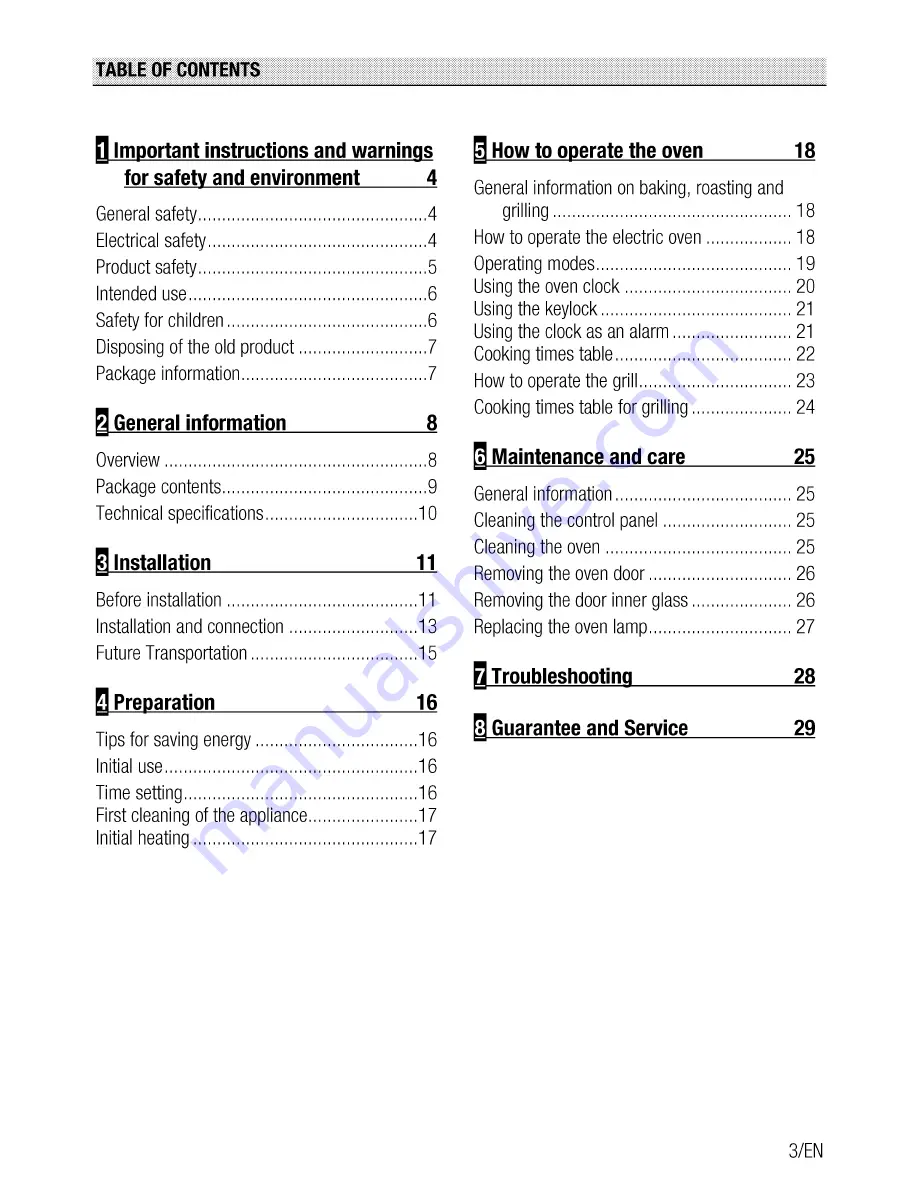 Beko QOM243B User Manual Download Page 3