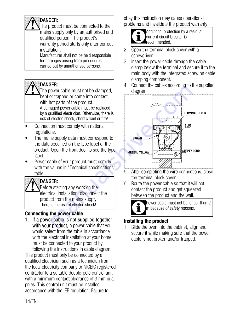 Beko QOM243B User Manual Download Page 14