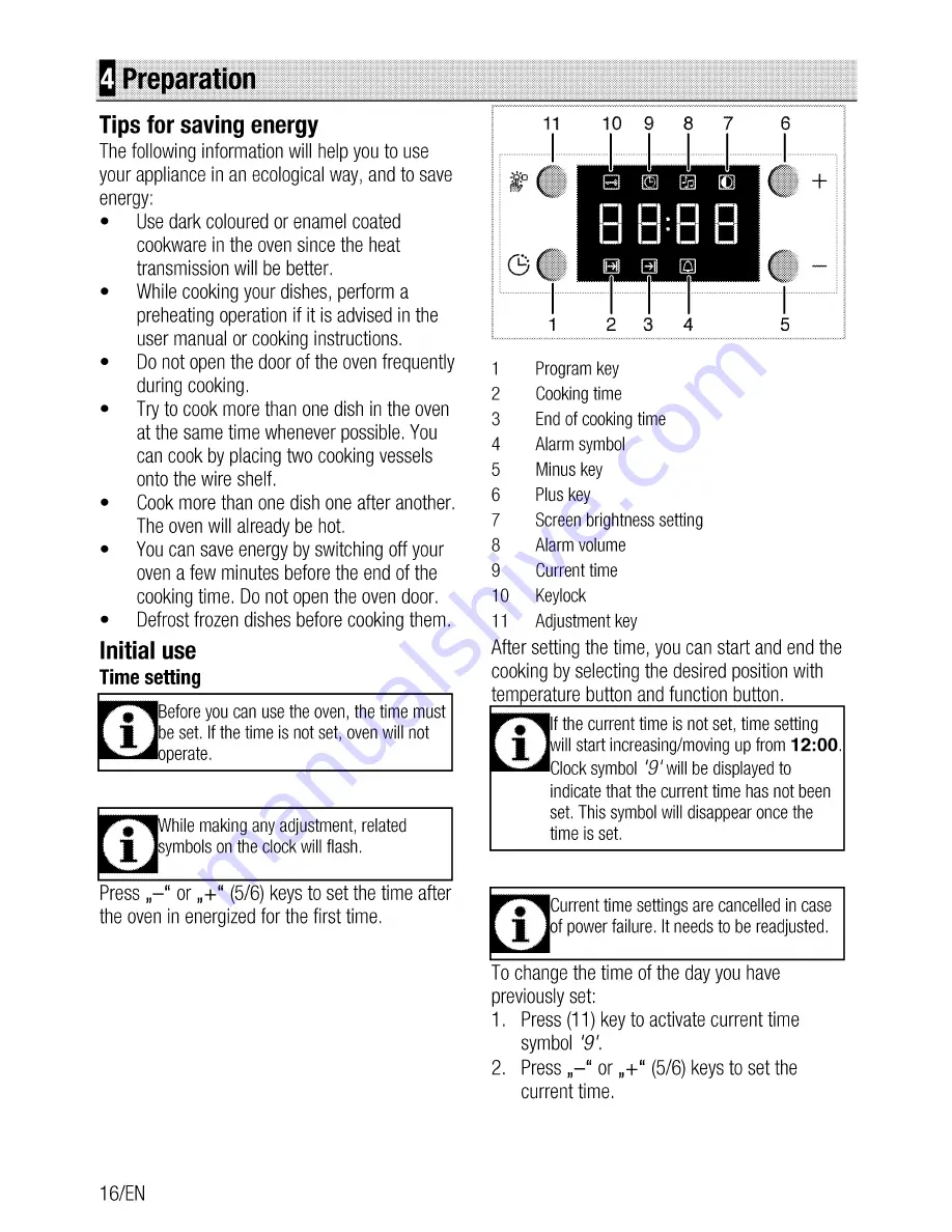 Beko QOM243B User Manual Download Page 16