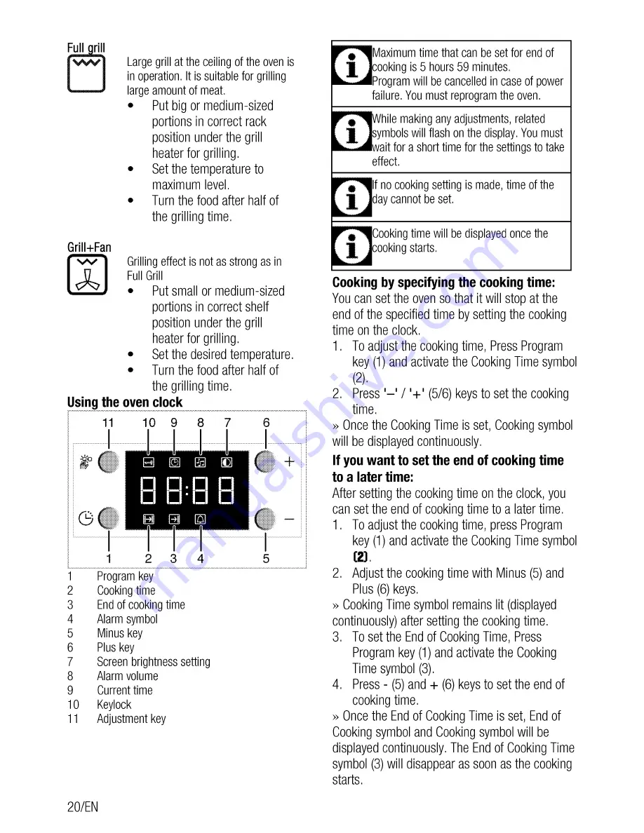 Beko QOM243B User Manual Download Page 20