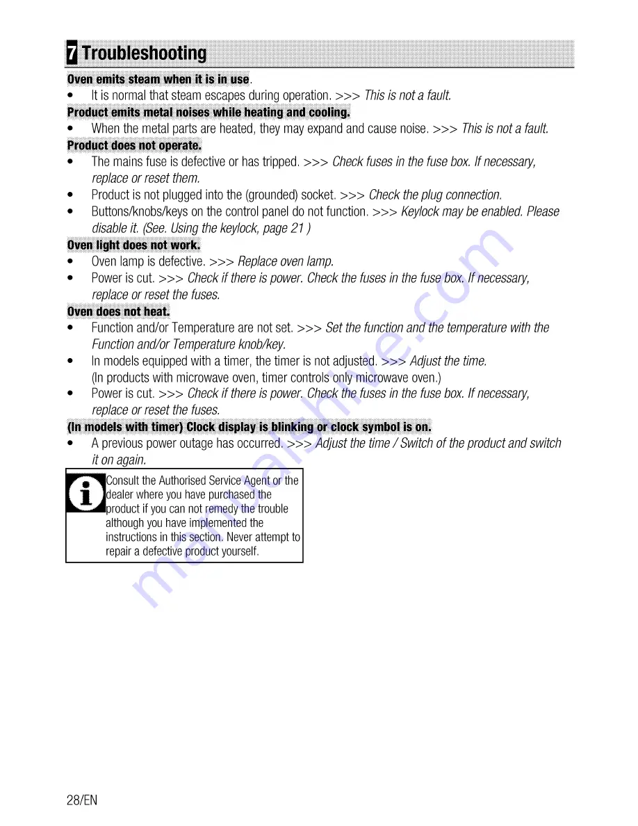 Beko QOM243B User Manual Download Page 28