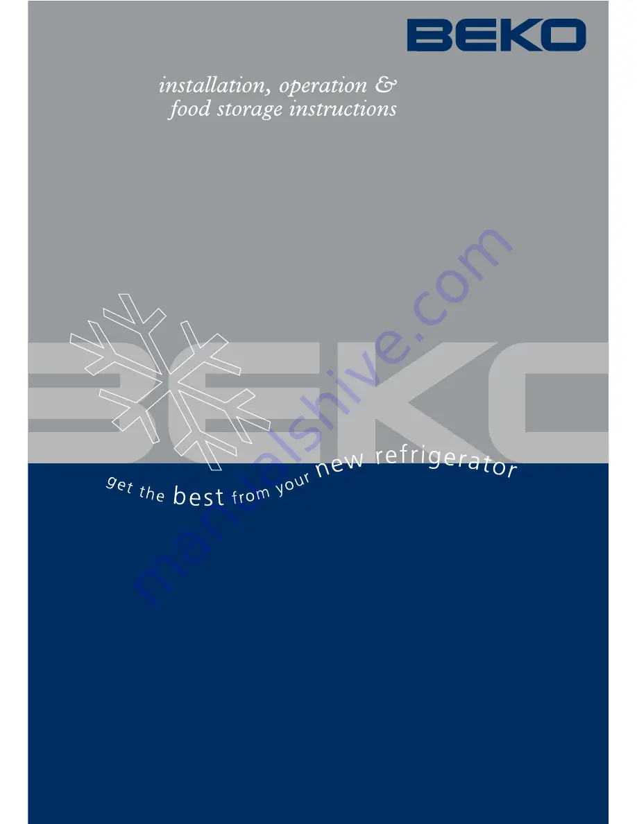 Beko TF546APS Installation, Operating And Maintanance Instructions Download Page 1