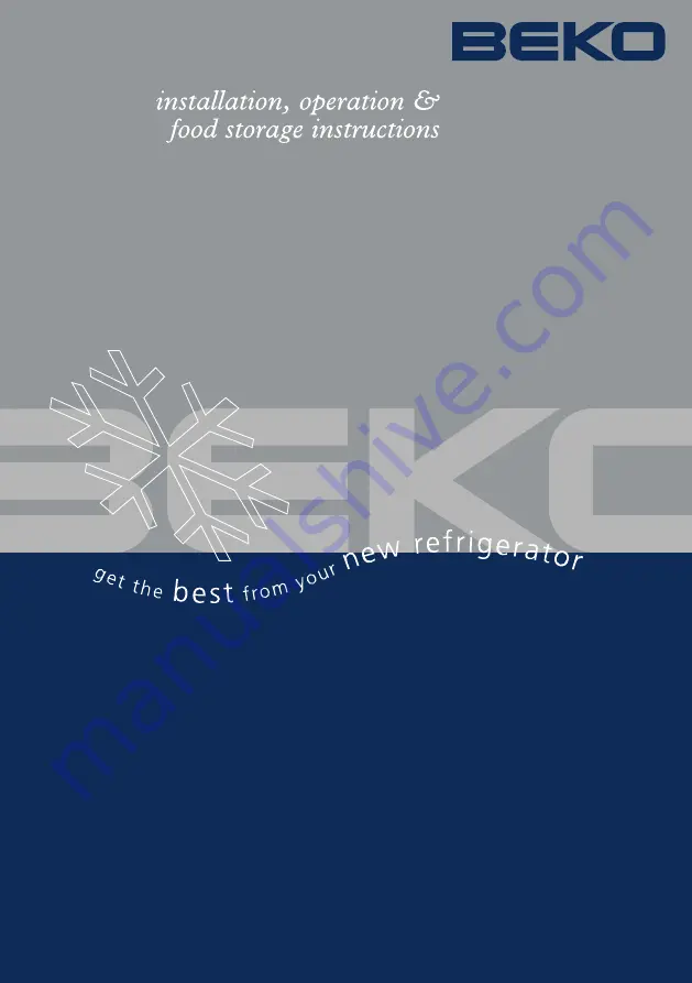 Beko TFF654APS Installation, Operation & Food Storage Instructions Download Page 1