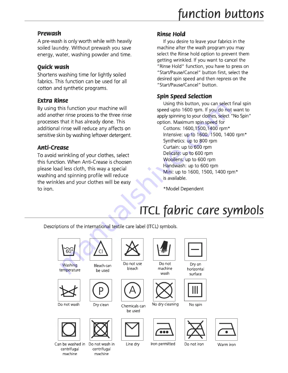 Beko WMA 745 S Installation & Operating Instructions And Washing Guidance Download Page 13