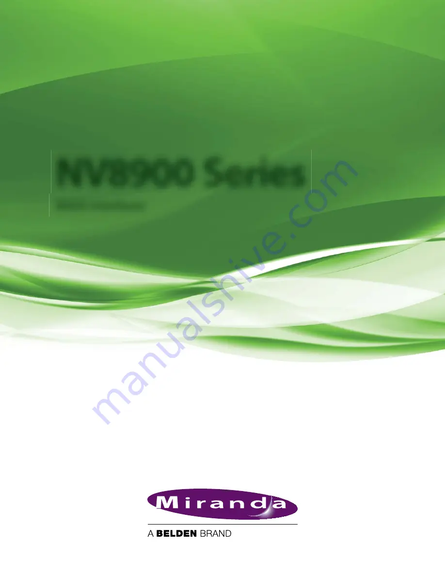 Belden Miranda NV8900 Series User Manual Download Page 1