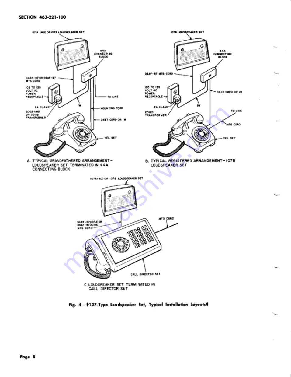 Bell System Practices SPOKESMAN 107 Series Manual Download Page 8